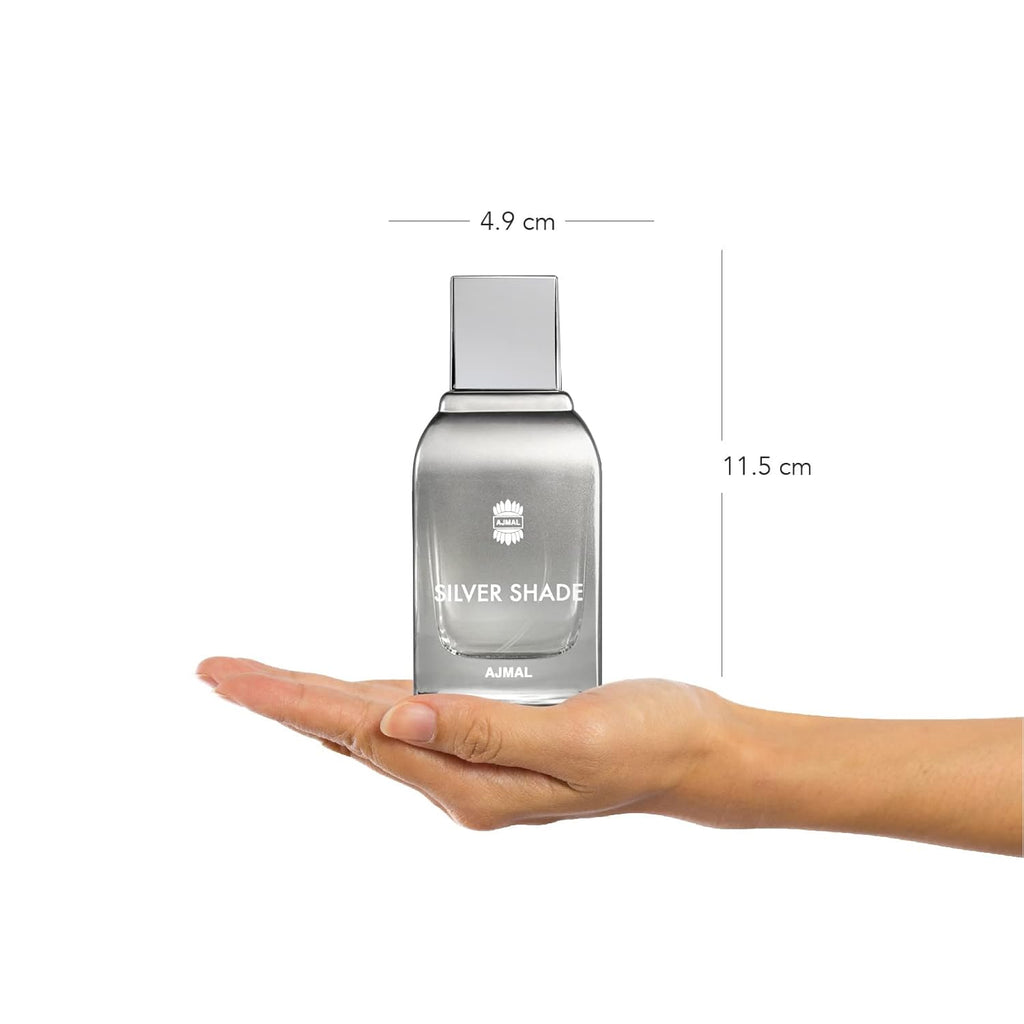 Ajmal Silver Shade Perfume for Men | 100ml Eau De Parfum for Man | Perfume for Man with Citrus, Fruity & Floral Notes | Woody Fragrance with Musk, Sandalwood & Cedarwood | Versatile Cologne for Men