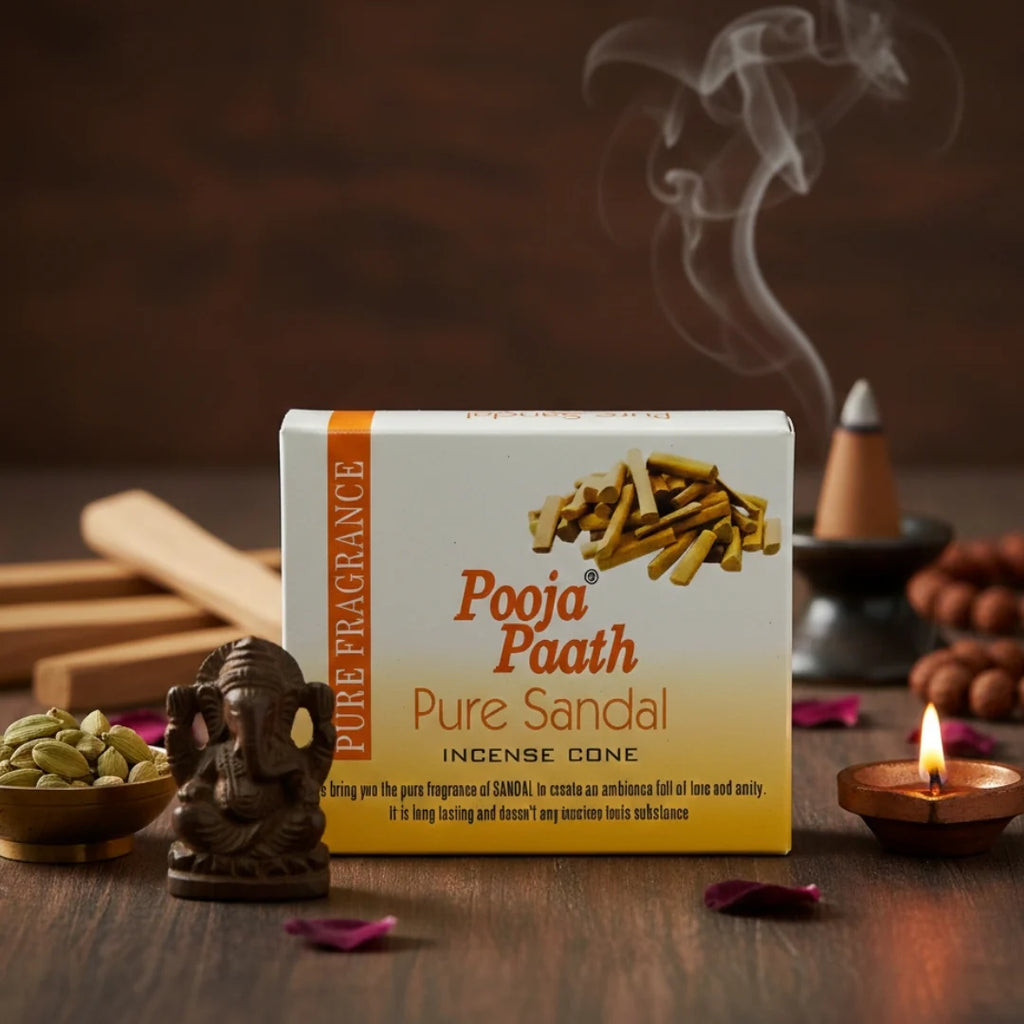 Pooja Paath Dhoop Cones ( Pack of 12 ) ( Gulab, Mogra , Chandan , Lavender )