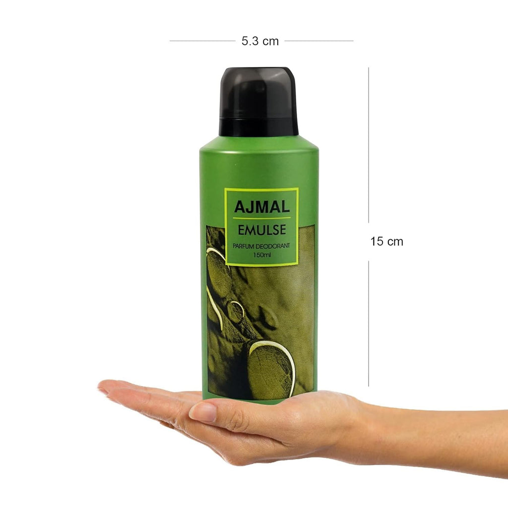 Ajmal Emulse Body Deodorant Parfum for Unisex |Musky Woody Long Lasting Body Perfume DEO 150 Ml