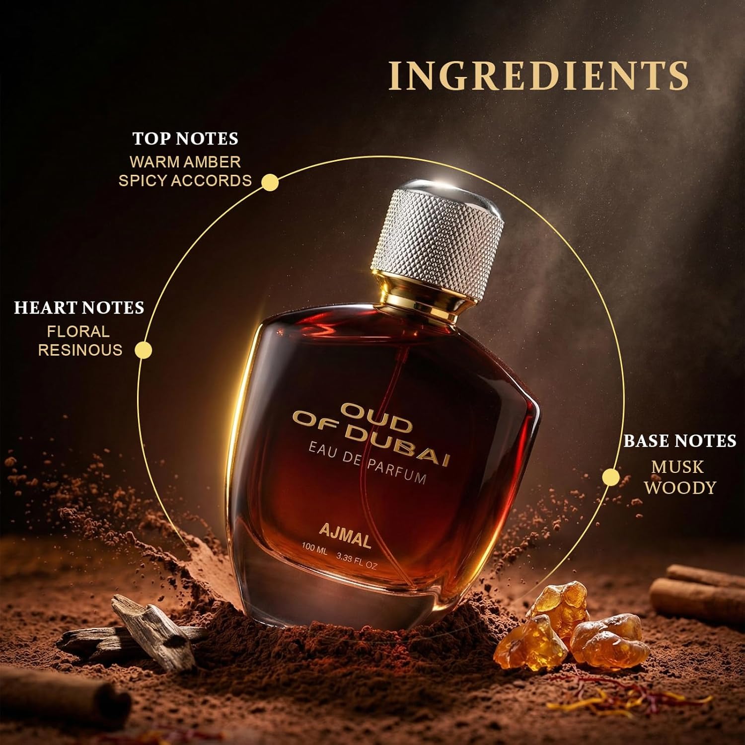 Ajmal Oud of Dubai Perfume for Men & Women | 100ml Unisex Eau De Parfum | Perfume for Men and Women with Oud, Woody & Musky Notes | Oriental Cologne Unisex | Versatile Perfume Spray | Gifts for All