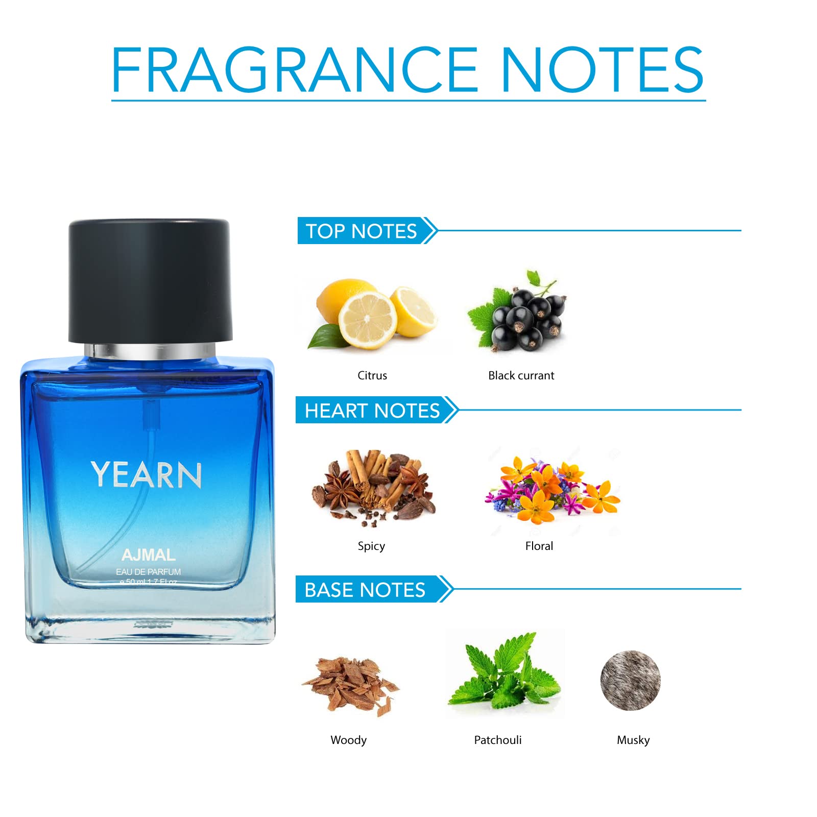 Ajmal Yearn Eau De Parfum Aquatic Perfume 100ml Casual Wear for Men