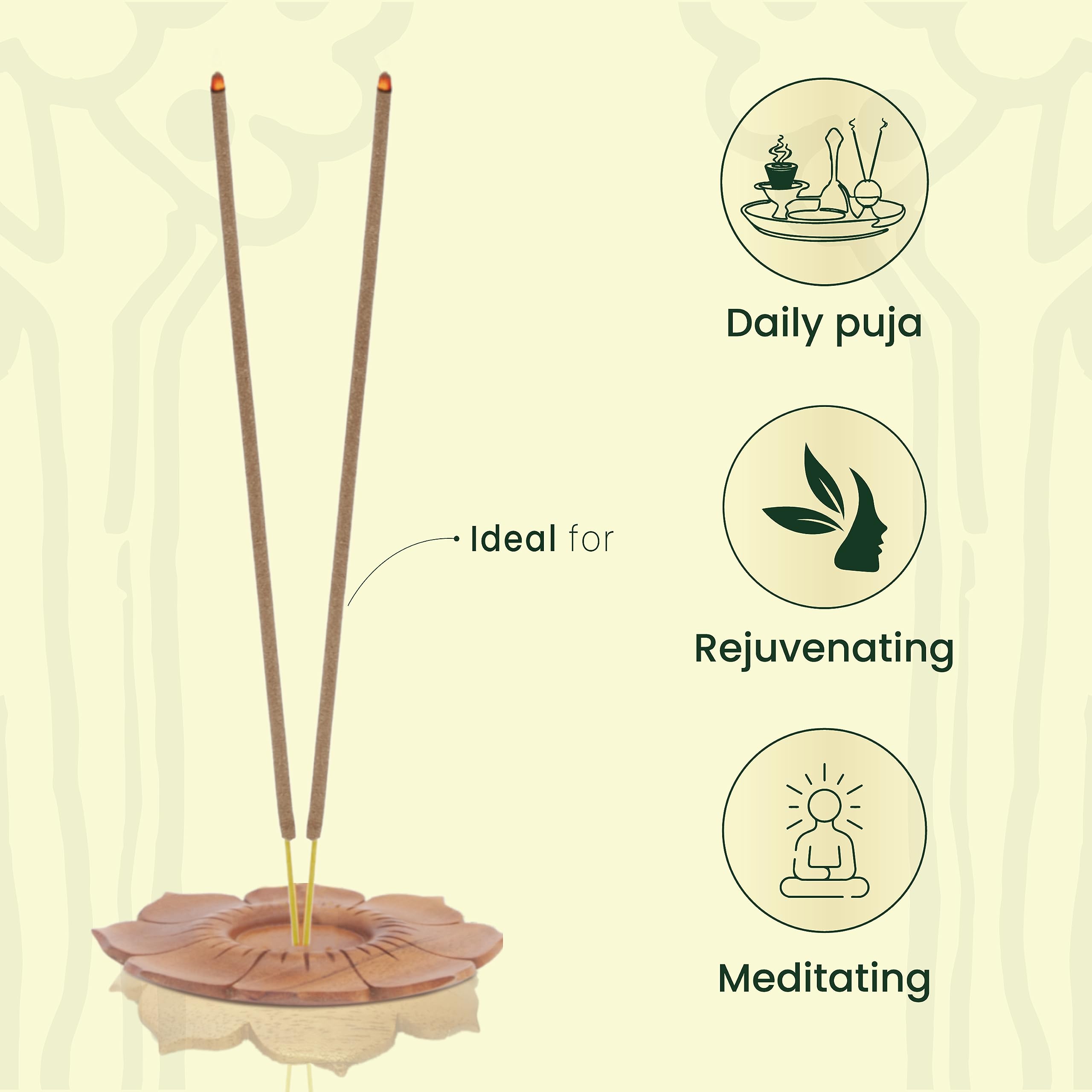 Cycle Pure Woods Natural Incense Sticks, 9 Inch, Pack of 1 (70gm Agarbatti Sticks) | Lasts Upto 60 Mins per Stick | Woody, Sandal, Resin, Cedar, Masala, Amber, Natural Fragrance for Puja, Meditation