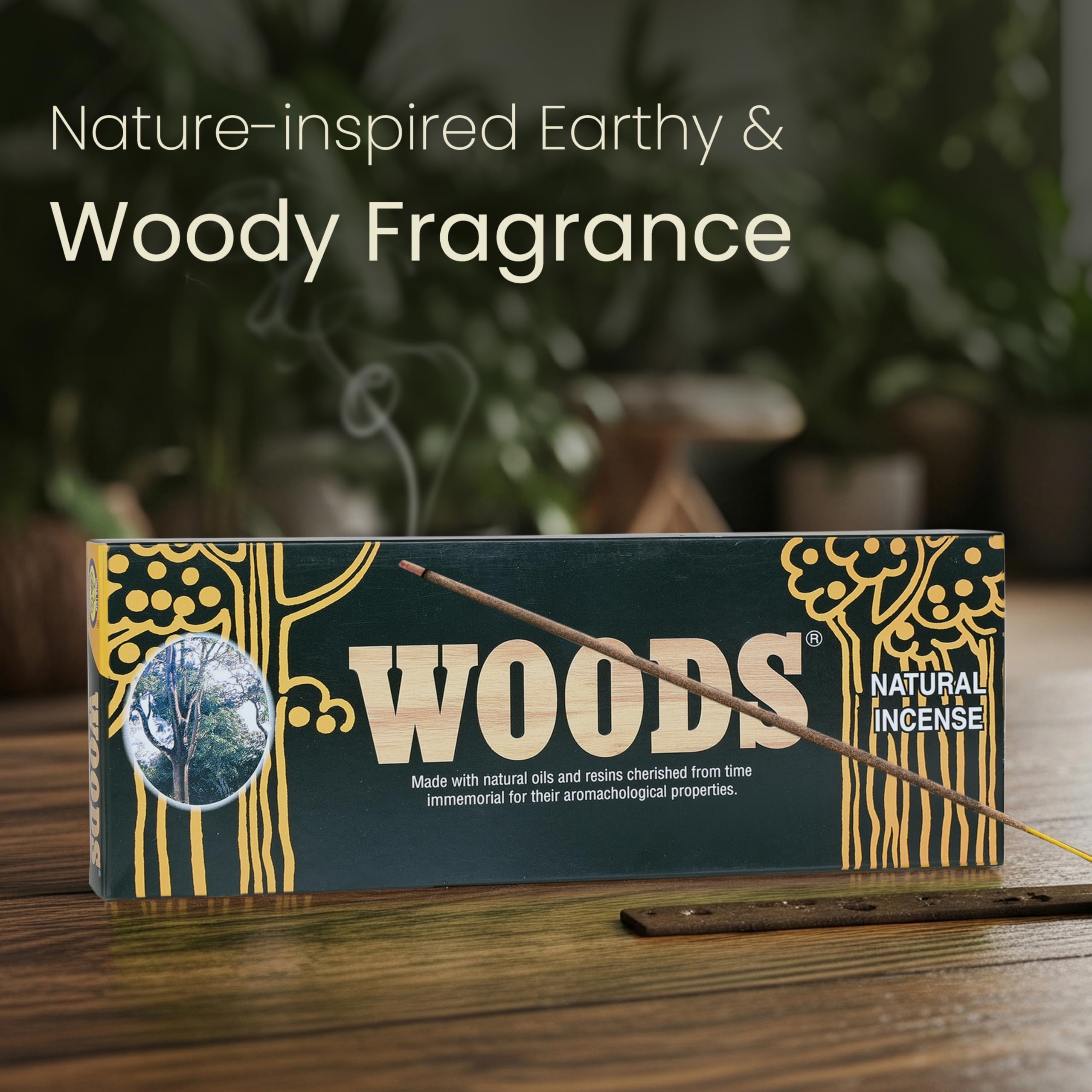 Cycle Pure Woods Natural Incense Sticks, 9 Inch, Pack of 1 (70gm Agarbatti Sticks) | Lasts Upto 60 Mins per Stick | Woody, Sandal, Resin, Cedar, Masala, Amber, Natural Fragrance for Puja, Meditation