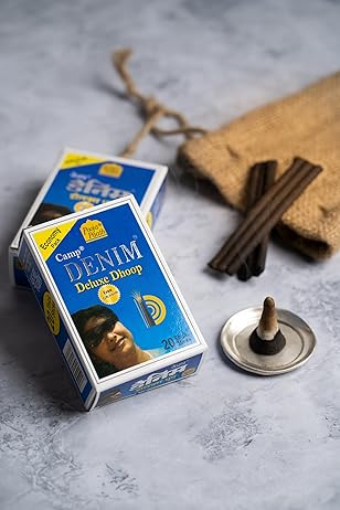 Pooja Paath Wet Dhoop Denim Natural Fragrance Puja, Home & Office, Meditation & Festive Fresh Vibes - Pack of 12